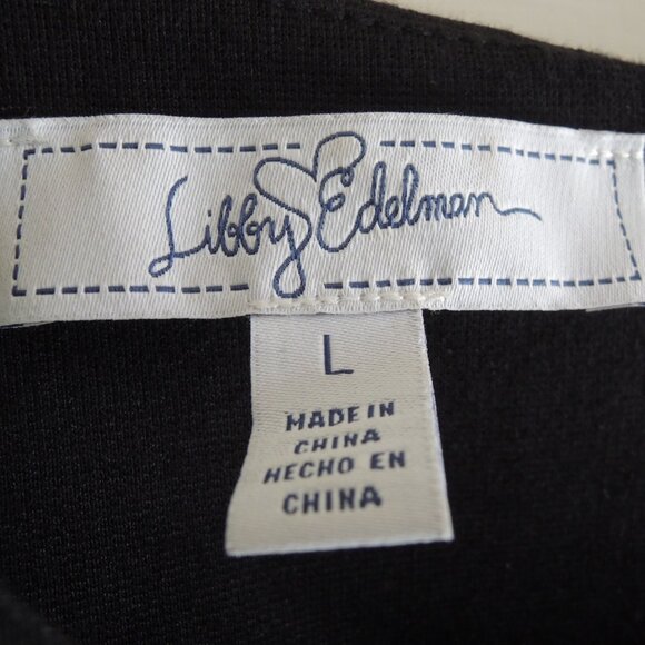 Libby Edelman Black Cold Shoulder Flutter Sleeve Dress L - Picture 6 of 7